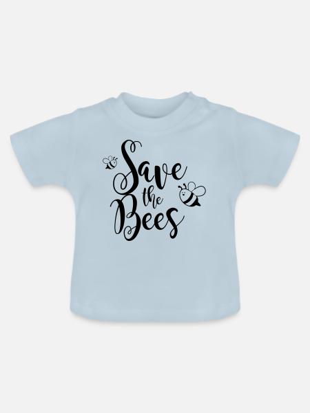Save the Bees - Baby Bio-T-Shirt mit Rundhals - Hellblau