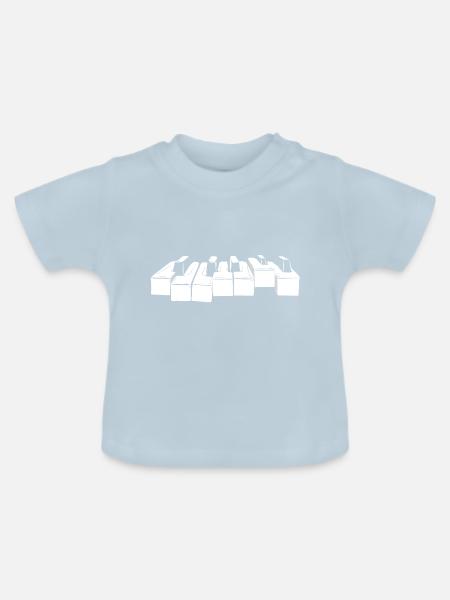 Klavier - Baby Bio-T-Shirt mit Rundhals - Hellblau