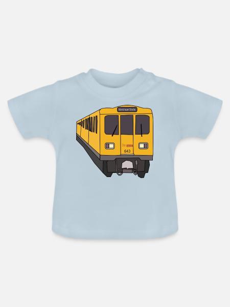 U Bahn Berlin Warschauer Str. Clubs Szene Hipster - Baby Bio-T-Shirt mit Rundhals - Hellblau