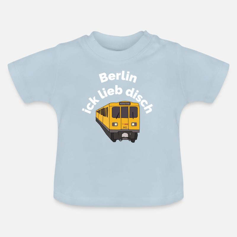 Berlin ick cher - T-shirt bio col rond Bébé - bleu clair