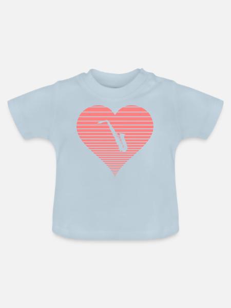 Saxofon - Baby Bio-T-Shirt mit Rundhals - Hellblau