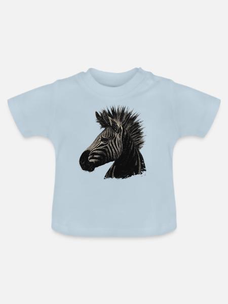 Zebra Punk - Baby Bio-T-Shirt mit Rundhals - Hellblau