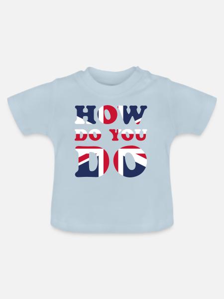 British – Britisch - Baby Bio-T-Shirt mit Rundhals - Hellblau