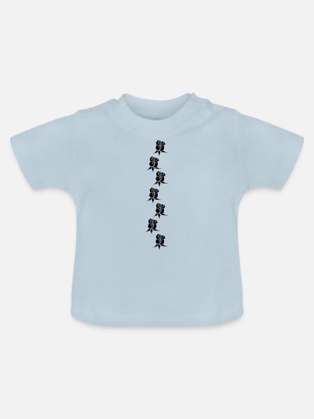 Rosenblüten - Baby Bio-T-Shirt mit Rundhals - Hellblau