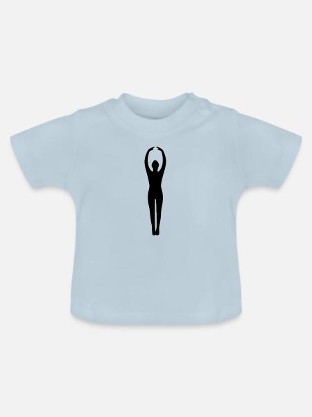 Yoga Silhouetten schwarz - Baby Bio-T-Shirt mit Rundhals - Hellblau