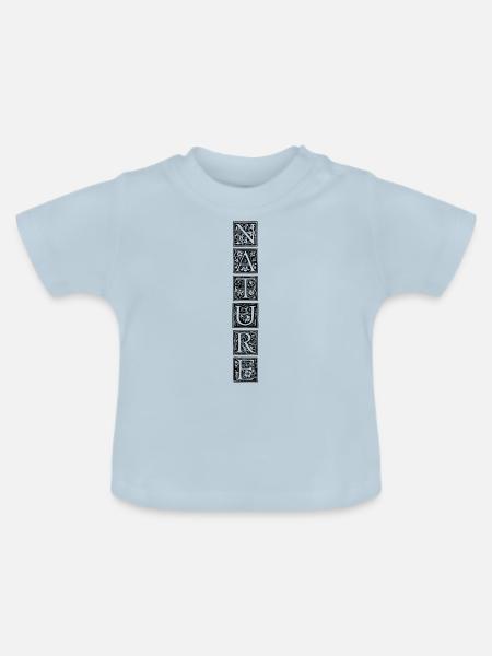 Natur | Symbol | Blumen | Muster - Baby Bio-T-Shirt mit Rundhals - Hellblau