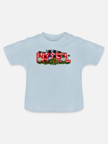Noel Gnom - Baby Bio-T-Shirt mit Rundhals - Hellblau