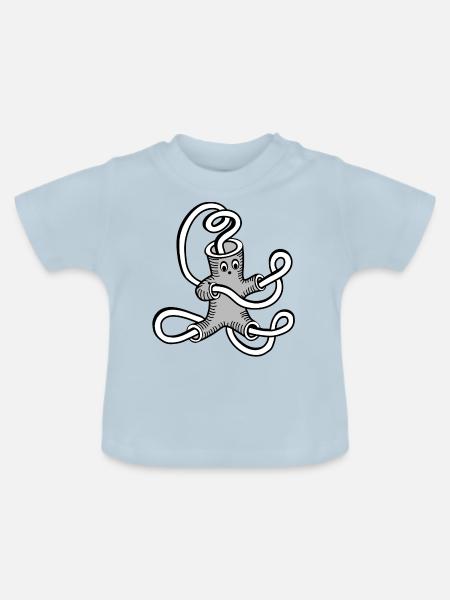 Rohre - Baby Bio-T-Shirt mit Rundhals - Hellblau