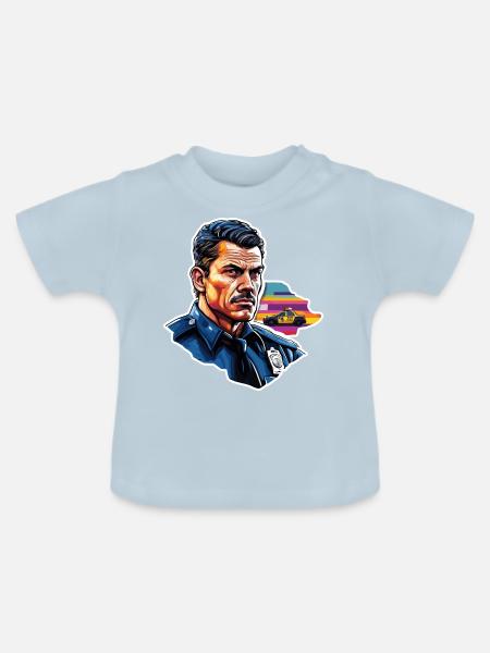 Polizei / Einsatz / Beruf / Job / Einsatzkräfte - Baby Bio-T-Shirt mit Rundhals - Hellblau
