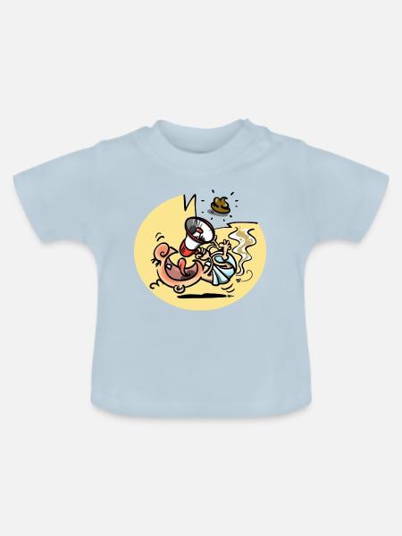 Pipikaka - Baby Bio-T-Shirt mit Rundhals - Hellblau