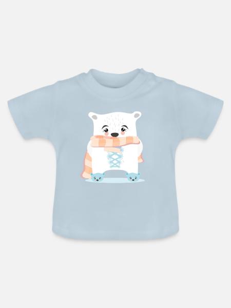 Dirndl Eisbären - Baby Bio-T-Shirt mit Rundhals - Hellblau