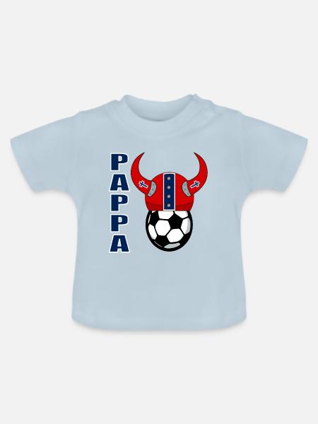 Fußball-Norweger-Papa - Baby Bio-T-Shirt mit Rundhals - Hellblau