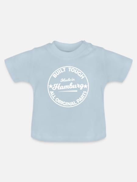 Hamburg Original Parts Stamp - Baby Bio-T-Shirt mit Rundhals - Hellblau