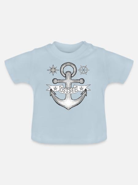 Ostsee - Baby Bio-T-Shirt mit Rundhals - Hellblau