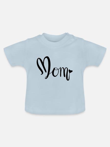 Mama Babysprüche Babybody Babykleidung - Baby Bio-T-Shirt mit Rundhals - Hellblau