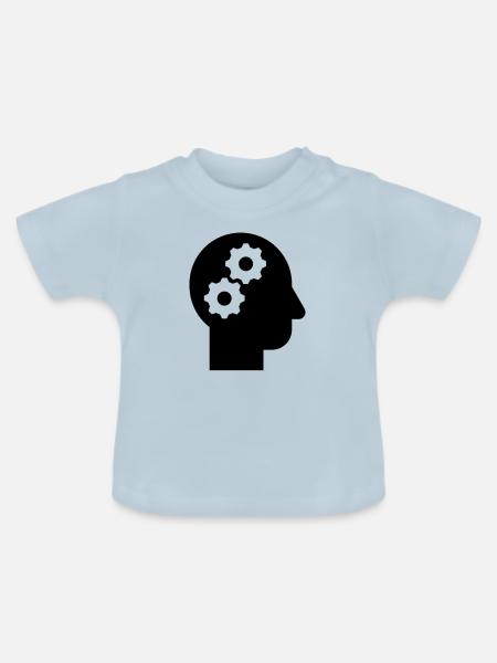 Clever und Nachdenken - Baby Bio-T-Shirt mit Rundhals - Hellblau