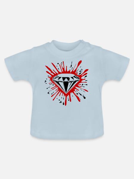 Diamant Symbol Edelstein - Baby Bio-T-Shirt mit Rundhals - Hellblau