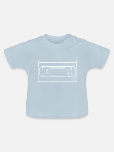 Videokassette VHS Retro Geschenk - Baby Bio-T-Shirt mit Rundhals - Hellblau