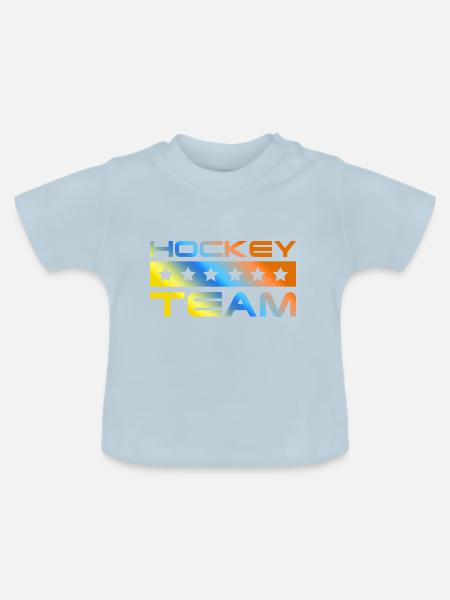 Hockey Crew Bunt - Baby Bio-T-Shirt mit Rundhals - Hellblau