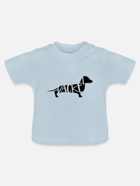Dackel Dachshund - schwarz - Baby Bio-T-Shirt mit Rundhals - Hellblau