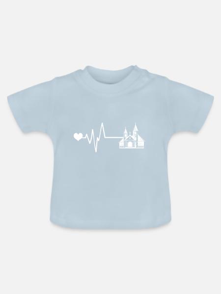 Kirche Puls Herzschlag - Baby Bio-T-Shirt mit Rundhals - Hellblau