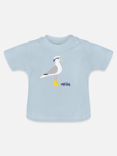 Möwe Gummistiefel MOIN - Baby Bio-T-Shirt mit Rundhals - Hellblau