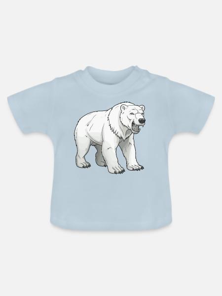 Eisbär Tier - Baby Bio-T-Shirt mit Rundhals - Hellblau