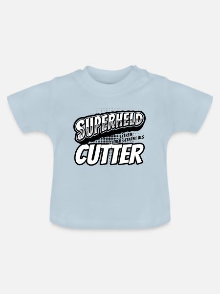 Superheld, clever getarnt als Cutter - Baby Bio-T-Shirt mit Rundhals - Hellblau
