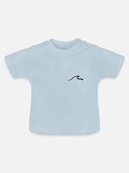 Minimalistische Welle - Baby Bio-T-Shirt mit Rundhals - Hellblau