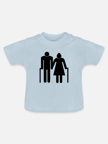 Old couple - Baby Bio-T-Shirt mit Rundhals - Hellblau