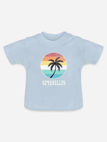 Seychellen - Baby Bio-T-Shirt mit Rundhals - Hellblau