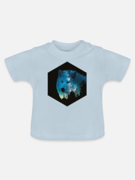 Wolf - Baby Bio-T-Shirt mit Rundhals - Hellblau