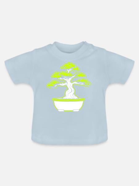 Bonsai Baum Symbol - Baby Bio-T-Shirt mit Rundhals - Hellblau