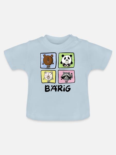 Bären Bärig - Baby Bio-T-Shirt mit Rundhals - Hellblau
