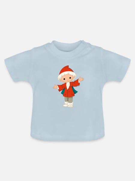 Sandmännchen Hallo! - Baby Bio-T-Shirt mit Rundhals - Hellblau
