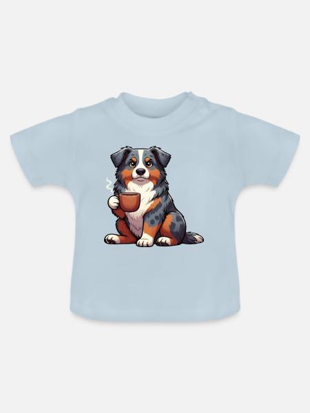 Australian Shepherd Aussie Aussiebesitzer Aussies - Baby Bio-T-Shirt mit Rundhals - Hellblau
