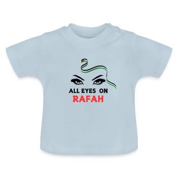 All eyes on Rafah - Baby Bio-T-Shirt mit Rundhals - Hellblau - Vorne