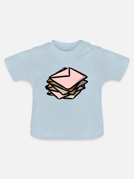Briefe letters Briefumschlag envelope - Baby Bio-T-Shirt mit Rundhals - Hellblau