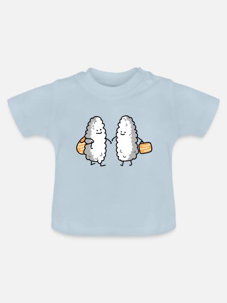 Zwei Reisende - Baby Bio-T-Shirt mit Rundhals - Hellblau