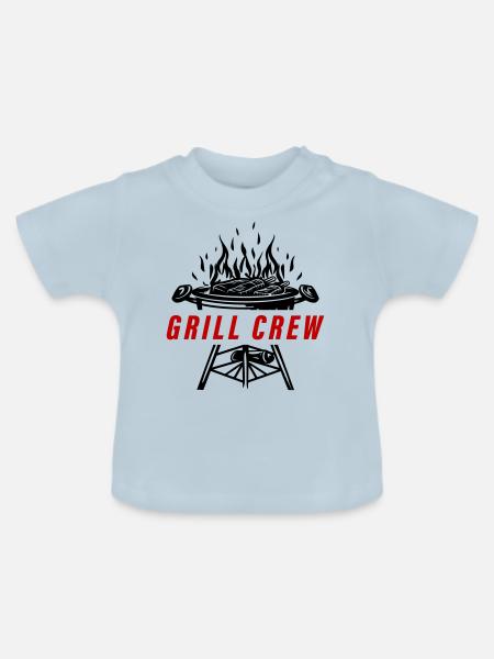Grill Crew Grillen - Baby Bio-T-Shirt mit Rundhals - Hellblau
