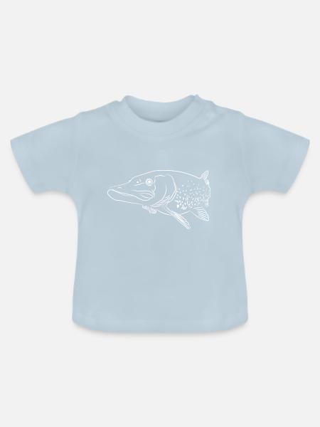 Hecht - Baby Bio-T-Shirt mit Rundhals - Hellblau