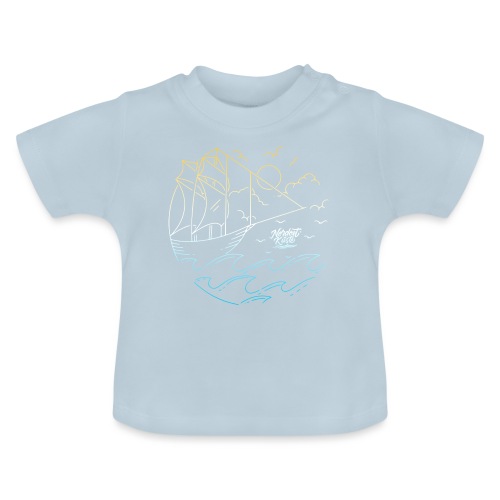Schiff mit Sonne und Meer - Baby Bio-T-Shirt mit Rundhals