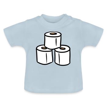 PQ Tour de papier toilette - T-shirt bio col rond Bébé - bleu clair - Devant