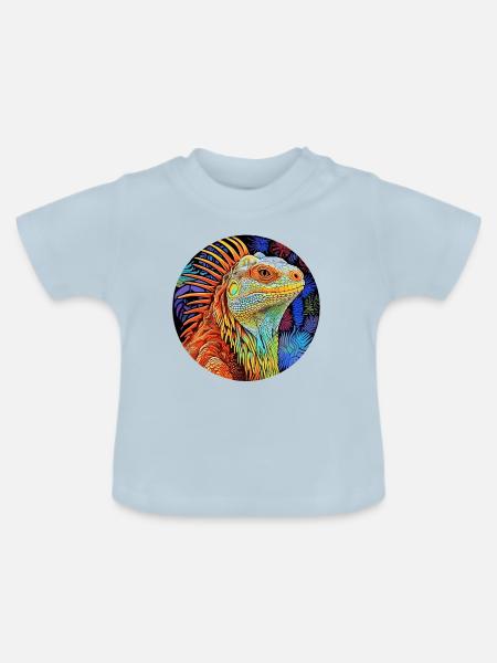 Leguan - Chromatische Serenade - Baby Bio-T-Shirt mit Rundhals - Hellblau