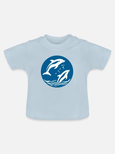 Aquatische Verzauberung - Baby Bio-T-Shirt mit Rundhals - Hellblau