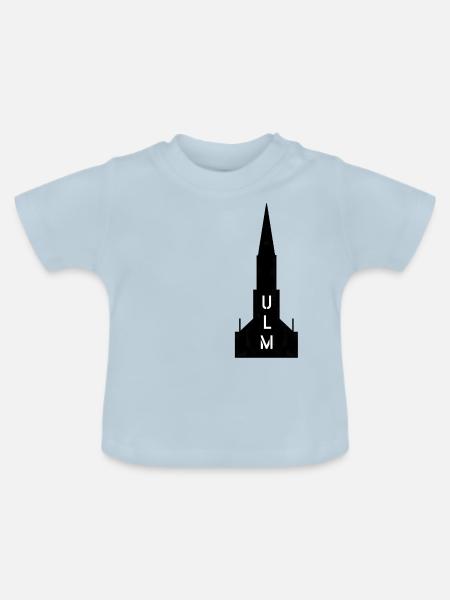 Ulm Münster - Baby Bio-T-Shirt mit Rundhals - Hellblau