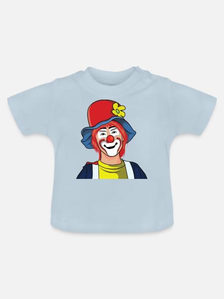 Clown - Baby Bio-T-Shirt mit Rundhals - Hellblau