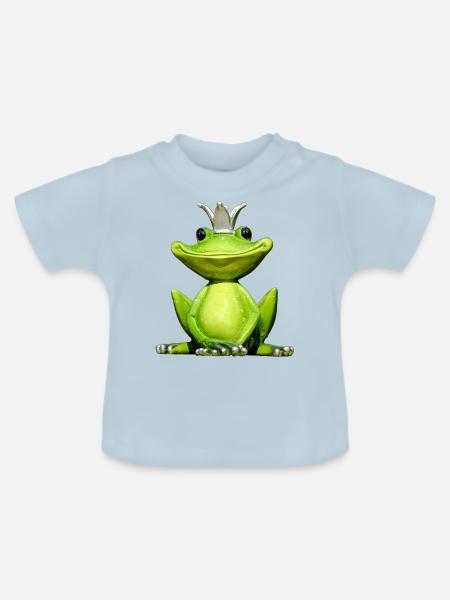 Froschkönig Frosch Frog Prinz Kiss - Baby Bio-T-Shirt mit Rundhals - Hellblau