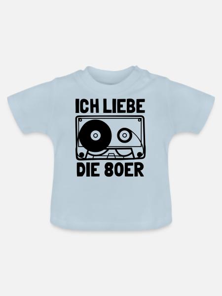80 s - Baby Bio-T-Shirt mit Rundhals - Hellblau