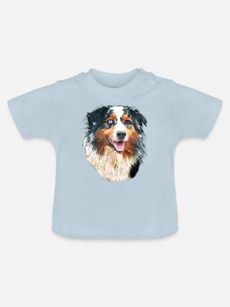 Aussie - Baby Bio-T-Shirt mit Rundhals - Hellblau